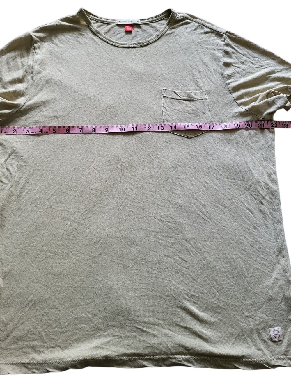 Marine Layer Slub Pocket Lightweight Tee Men's Size M Sage Green Style# 14970 - Picture 3 of 7